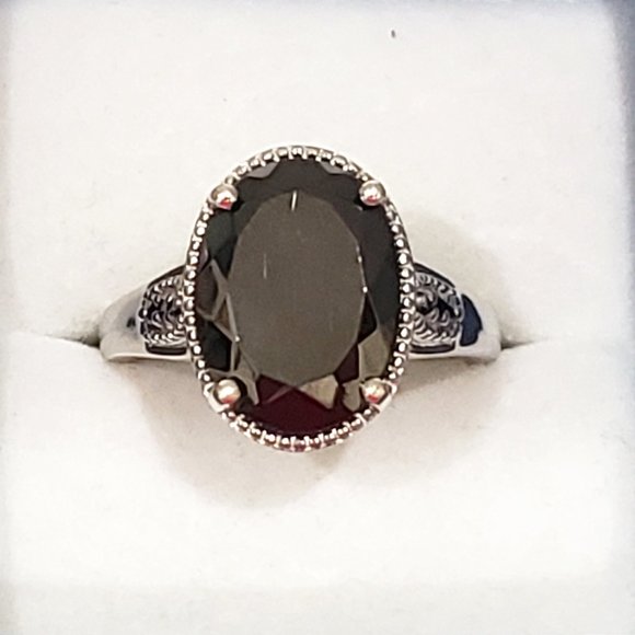 Elite Shungite and Natural Black Spinel Ring in Platinum Over Sterling Silver - Picture 1 of 6